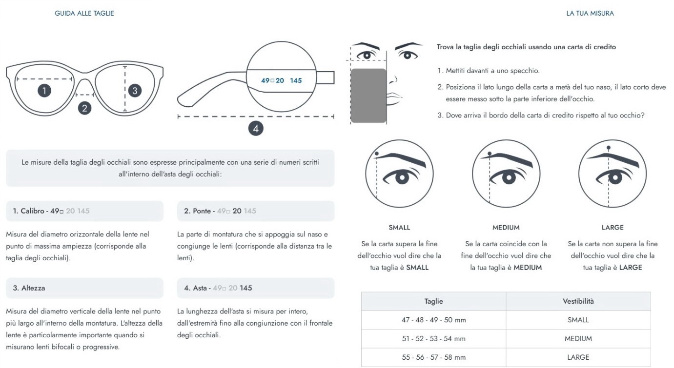 Come scegliere la misura degli occhiali